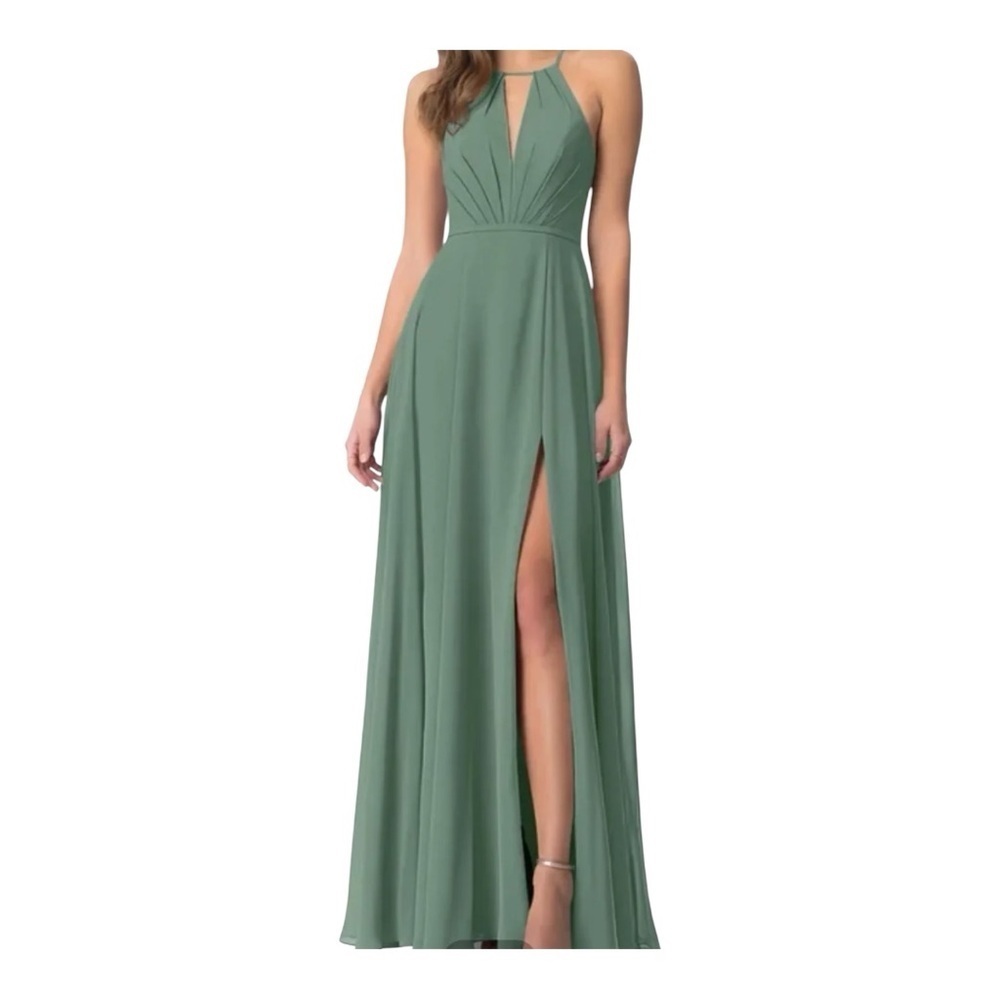 AZAZIE Elegant Green Halter Maxi Dress